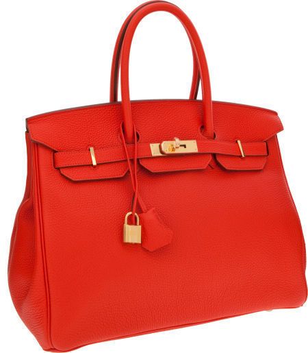 Hermes 35cm Capucine Togo Leather Birkin Bag with Gold Hardware