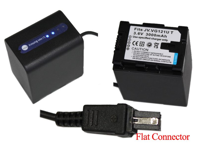 Battery + Charger for BN VG121U BN VG107U VG114U JVC Camcorder