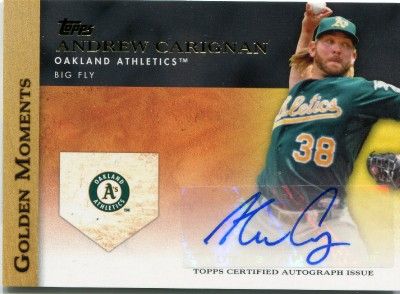 Andrew Carignan 2012 Topps Golden Moments Autograph Auto AC Athletics 