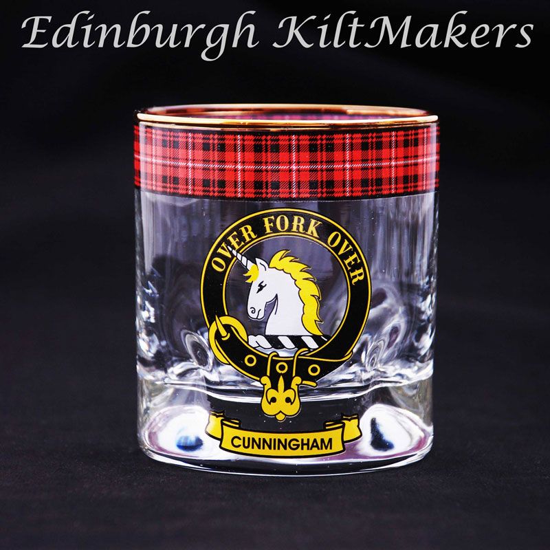 Davidson Clan Crested Whisky Glass Tartan Whisky Glasses