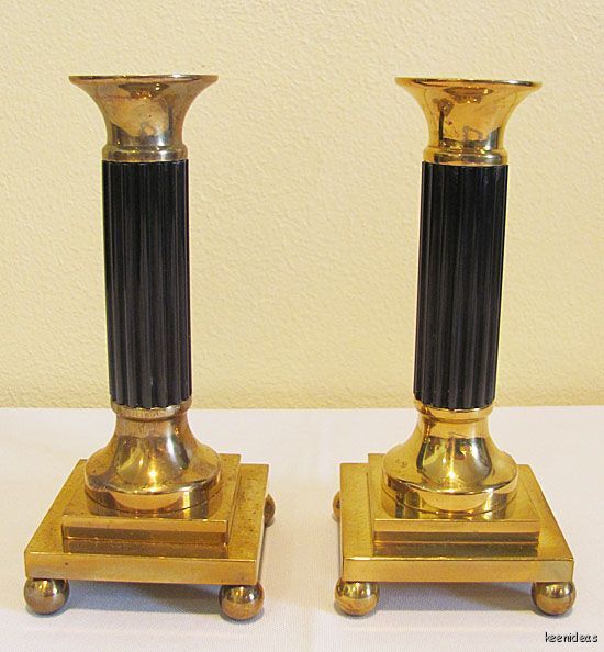   Scandinavian Design Swedish Vallonmassing Handmade Brass Candlesticks