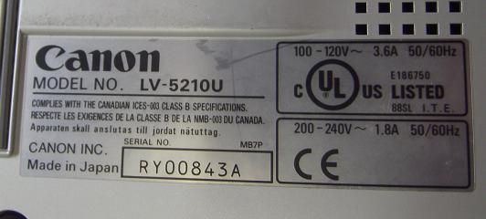 Canon LV 5210 Digital Multimedia Projector HDTV 720P 1080i