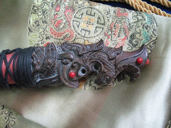 Traditional China Sword Paintin Red Cliff Antique Damascus Steel Hand 