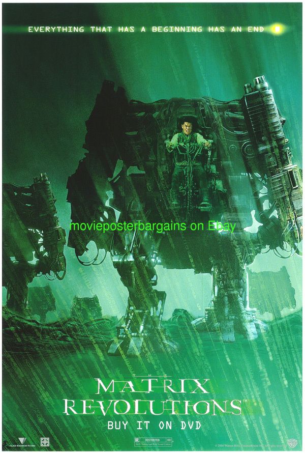 Matrix Revolutions Movie Poster RARE Set of 4 Original Video Mini 