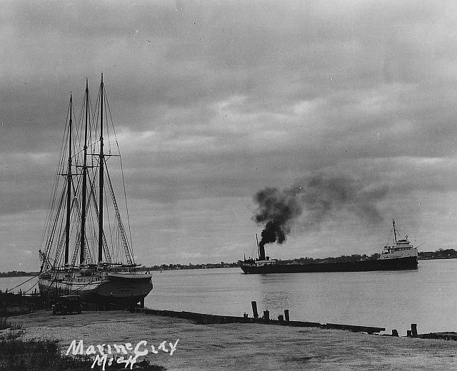 O818 RP 1950s Great Lake SHIP Carmi A Thompson Schooner Oliver Perry 