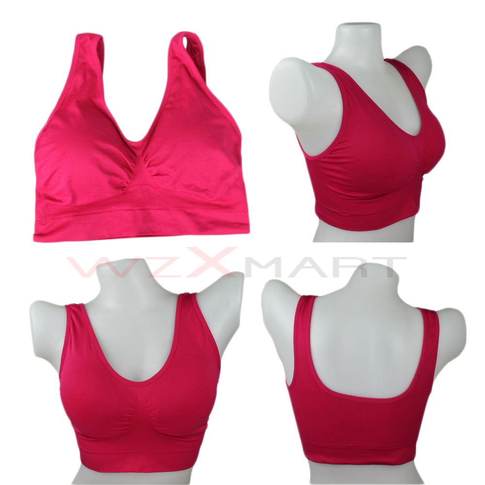   Seamless Comfort Leisure Sports Bra Vest Black Carmine Purple