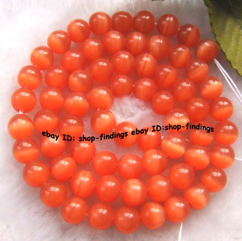 6mm jacinth cat s eye round gemstone beads 14 5