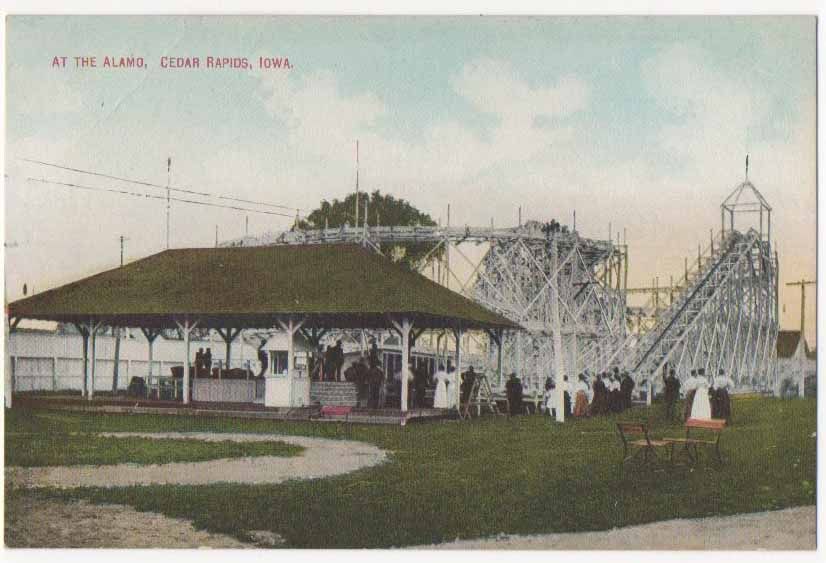 Cedar Rapids IA Iowa Early 1900s Roller Coaster