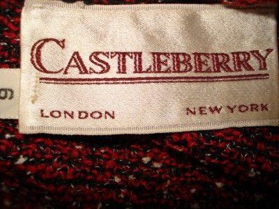 CASTLEBERRY Garnet & Black Boucle Knit Dress Size 6 A Beauty