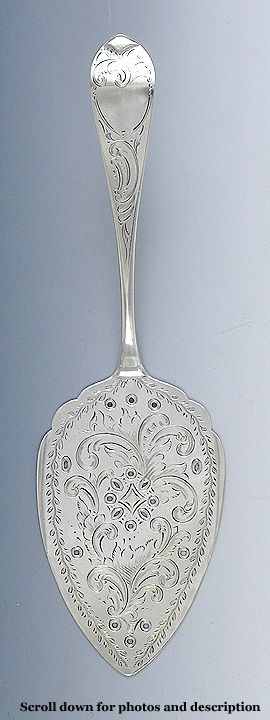   QUALITY AMERICAN COIN SILVER PIE/CAKE SERVER by N&T FOSTER mid 1800s