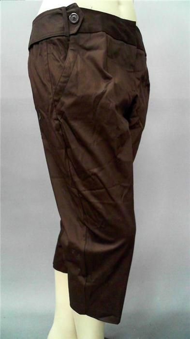 Cato Classic Womens Plus 20W Lightweight Capri Pants Brown Solid 