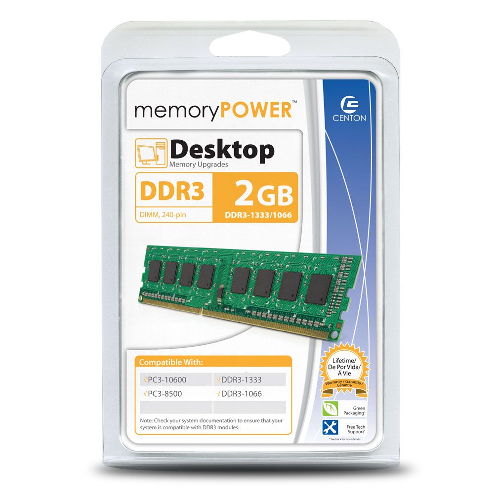 GB RAM Centon R1333PC2048 DDR3 128x8 1333 2G 3210 Memory