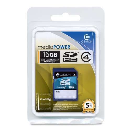 Centon Media Power 16GB Class 4 Secure Digital High Capacity (SDHC 