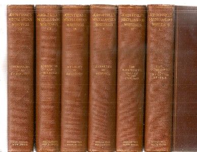 RARE 1902 John Fiske 12 Volumes Charles Darwin Civil War Mississippi 