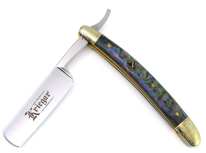 Kriegar Abalone Hollow Ground Straight Razor Knife New