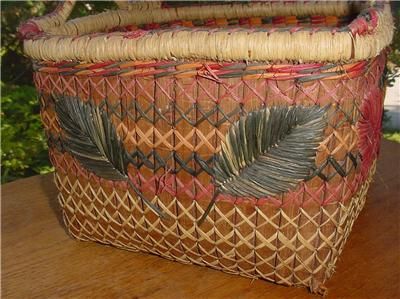 Old Makah Quinault or Chehalis Indian Cedarbark Basket