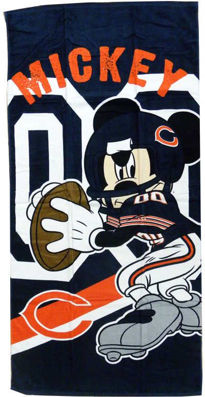 Chicago Bears NFL Disney Mickey Mouse Quarterback Beach Towel 30 x 60 