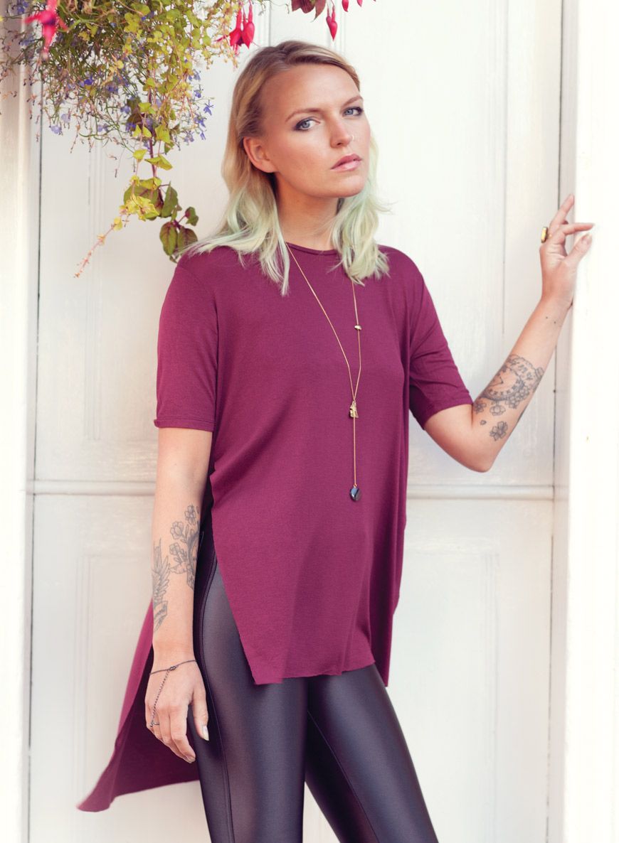 NEW WOMENS RETRO CHEAP MONDAY PLAIN VINTAGE SLICE TOP WINE   10