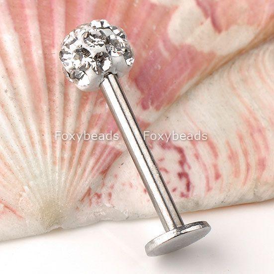 Pick Lip Chin Labret Ring Bar Stud Tragus Czech Crystal Piercing 1 