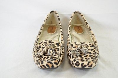 Sperry Top Sider Brant Point Leopard Print Tassles Pony Hair Loafer 