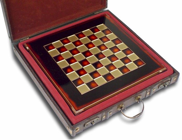 romans copper brass chess set board package small with red board 