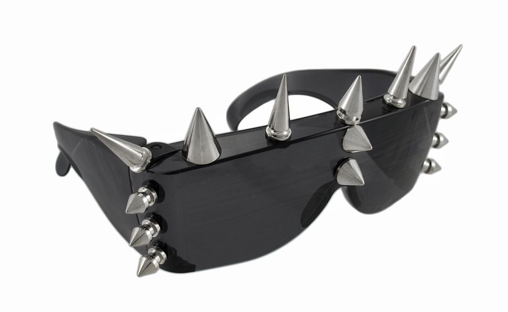 Gothic Chrome Spiked Sunglasses Punk Rock Cyberpunk Goth