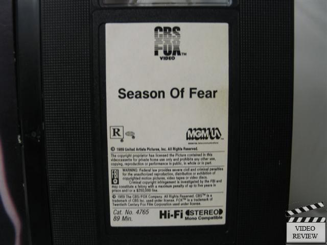 Season of Fear VHS Michael Bowen Clancy Brown 086162476532