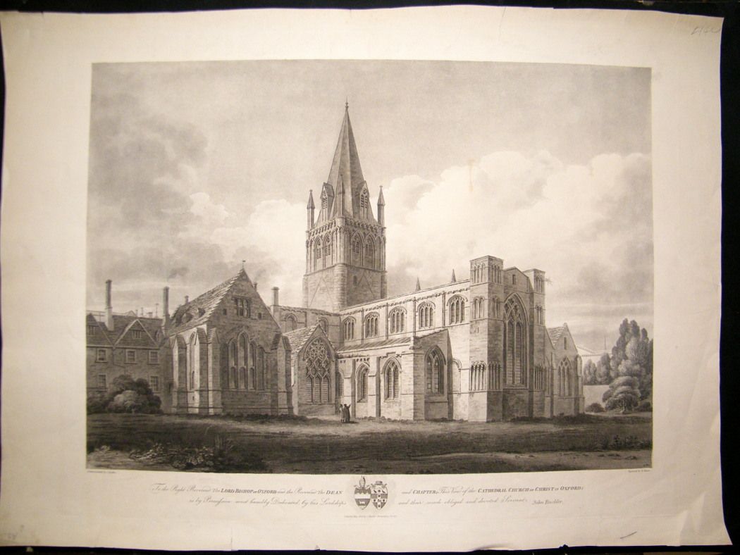  after J. Buckler 1808 LG Folio Aquatint. Christchurch Cathedral Oxford