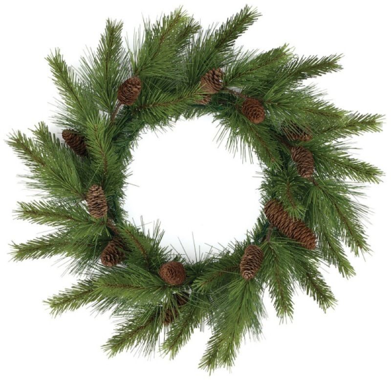 Pair 24 Artificial Pine Cone Greenery Christmas Wreath