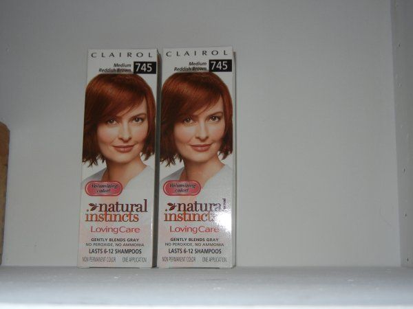 x2 Clairol Natural Instincts Loving Care 745 Medium Reddish Brown