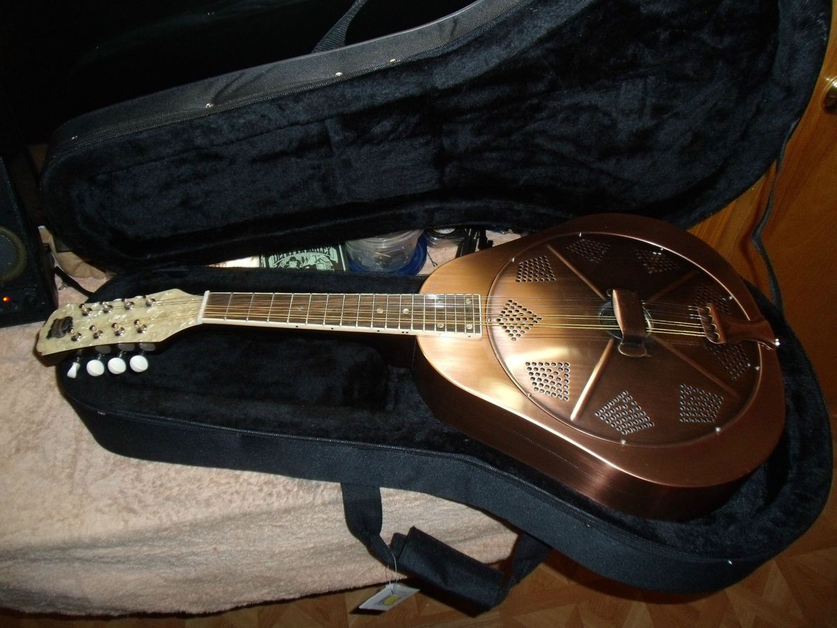 NEW Recording King Champagne Resonator Mandolin with Case RA 998M