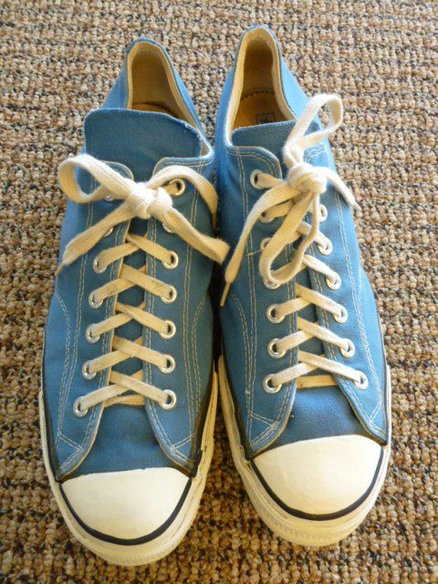  70s made in USA black label Chuck Taylor Converse Carolina blue