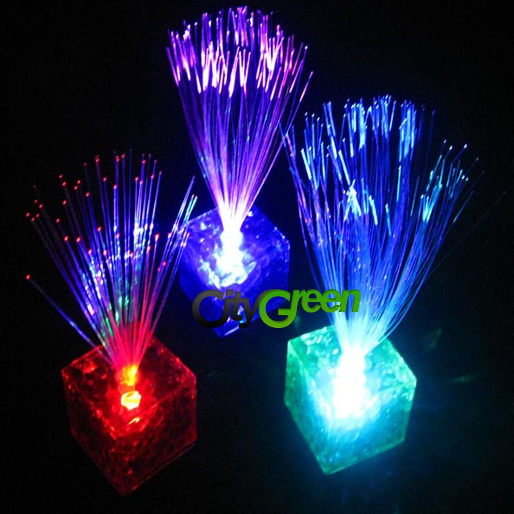 New Outstanding Cube Color Changing Optical Fiber LED Night Light 450