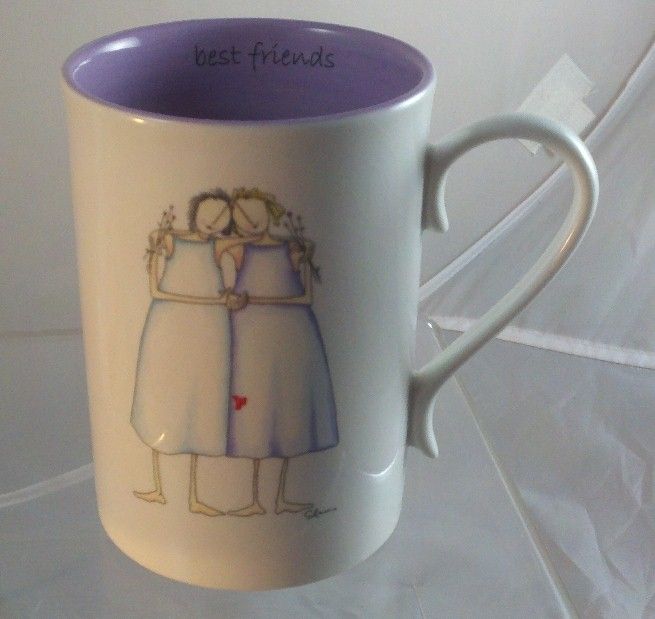 Claire Stoner Best Friends Lilac Pastel Mug New Most Sincerely Demdaco