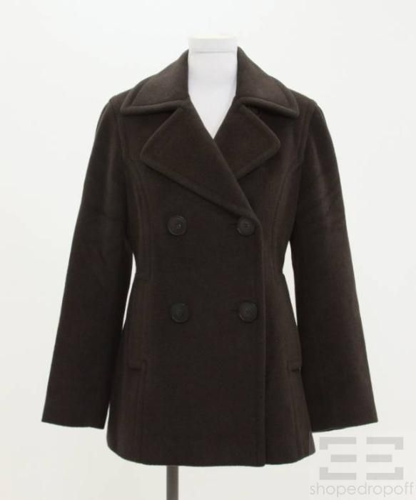 Cinzia Rocca Dark Brown Wool, Angora, & Cashgora Coat Size US 4