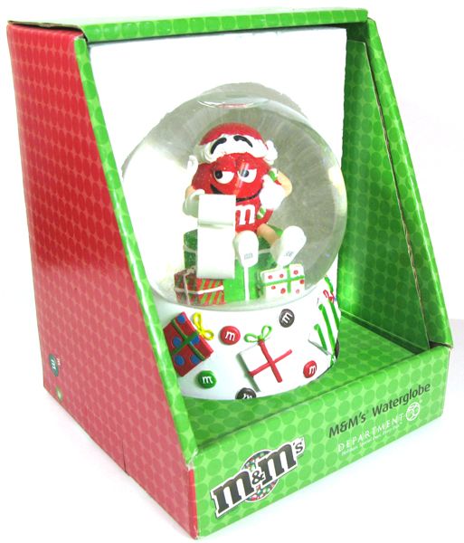 christmas snow globe santa hat original box