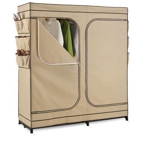 New 60 Wide Wardrobe Storage Closet w Shoe Organizer