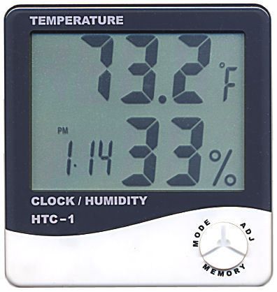 Indoor Thermohygrometer HTC 1 Hygrometer Clock Digital