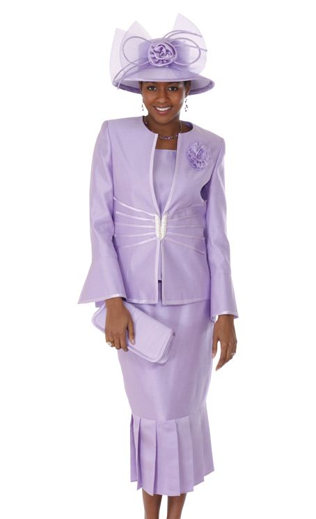 New Lyndas Classic Elegance Church 3 Piece Dress Set Lavender Sty 375