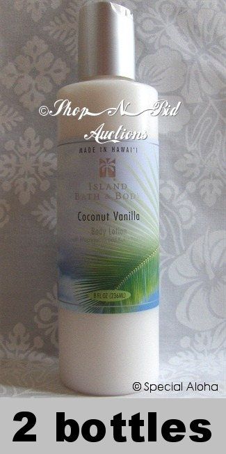 Island Bath & Body Coconut Vanilla Body Lotion 8 oz   2 Bottles