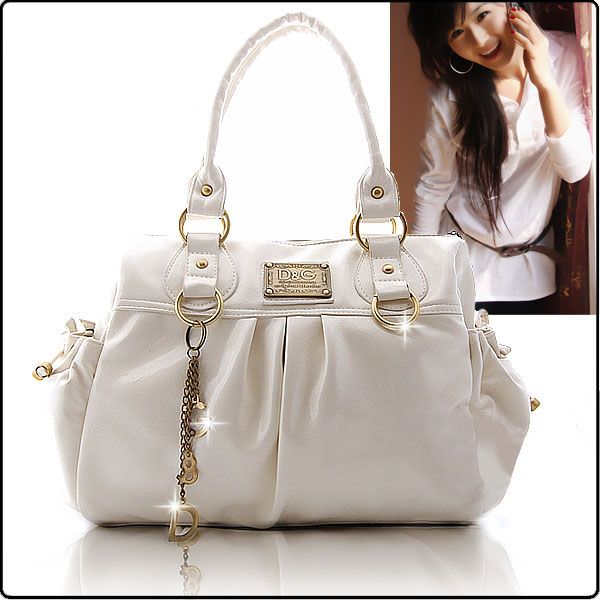  Faux Leather Paint Hobo Clutch Purse Handbag Shoulder Totes Bag White