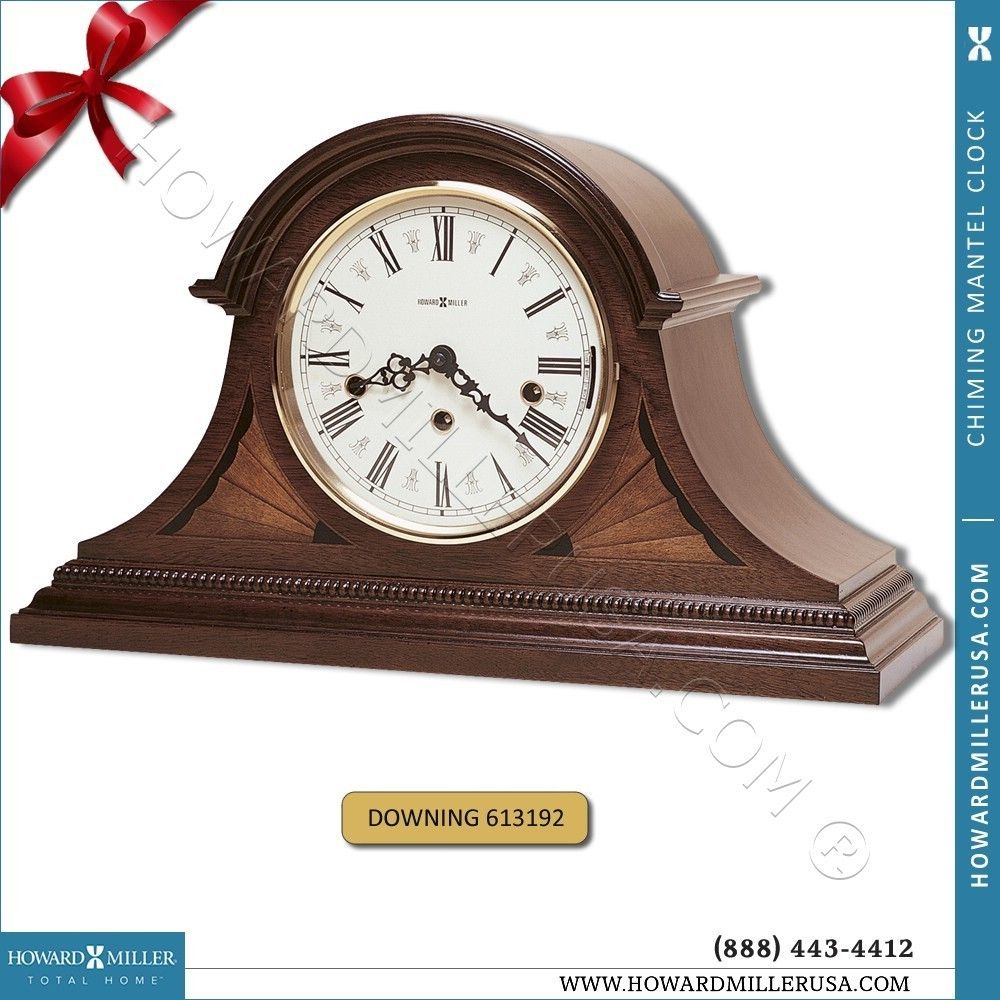  Wound Chiming Mahogany Mantel Clock Fireplace downing 613 192