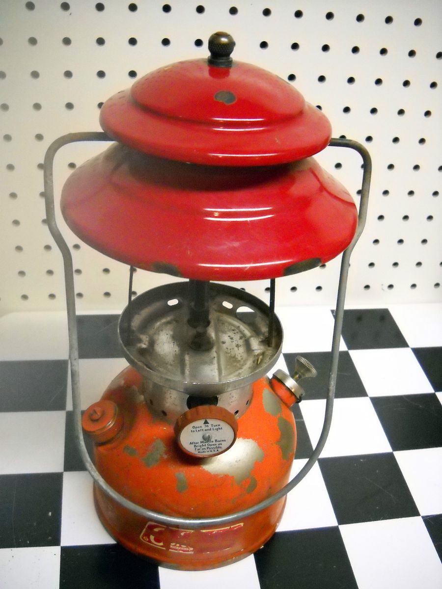 VINTAGE COLEMAN RED LANTERN MODEL 200A 7 1967 PARTS OR RESTORE