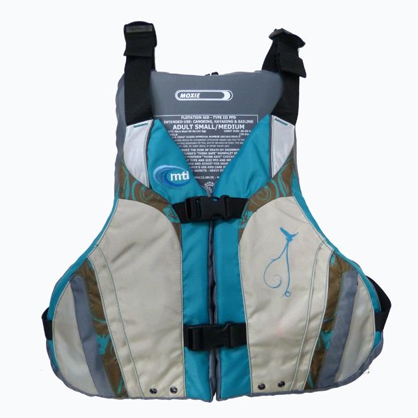 MTI Moxie Paddling PFD Life Vest w Adjust A Bust Teal 2X 3X Fits 46 56