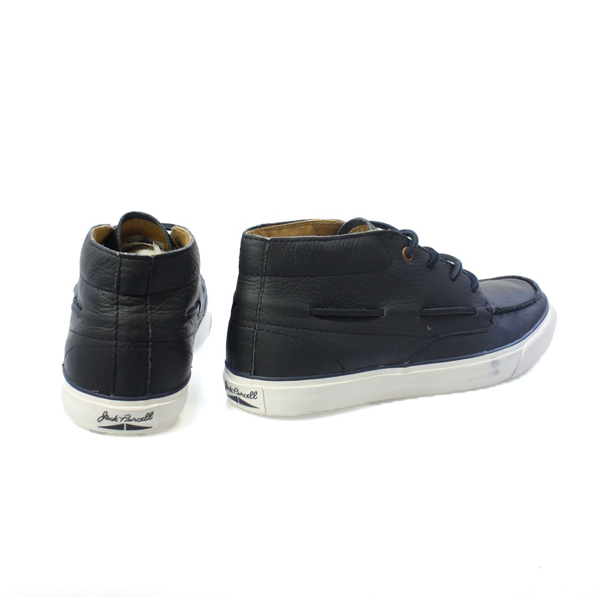 Converse Jack Purcell Boat Mid Navy Leather Shoes