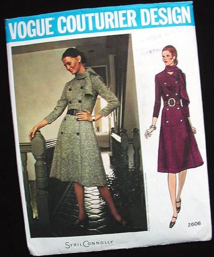 Mod 60s Vintage Vogue Sybil Connolly Dress Pattern 34B Couturier DB