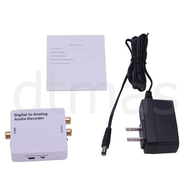 Digital SPDIF Coaxial to Analog RCA L R Audio Decoder Converter