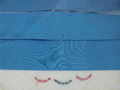  LUXURIOUS 1940s ITALY SOFT VELVET RIBBON 2wide BLUE FRENCH COPEN