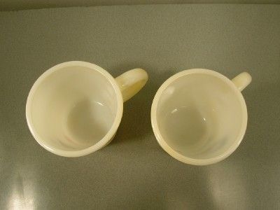 Vtg Mama Papa Hazel Atlas Milk Glass Mugs Nice Condition