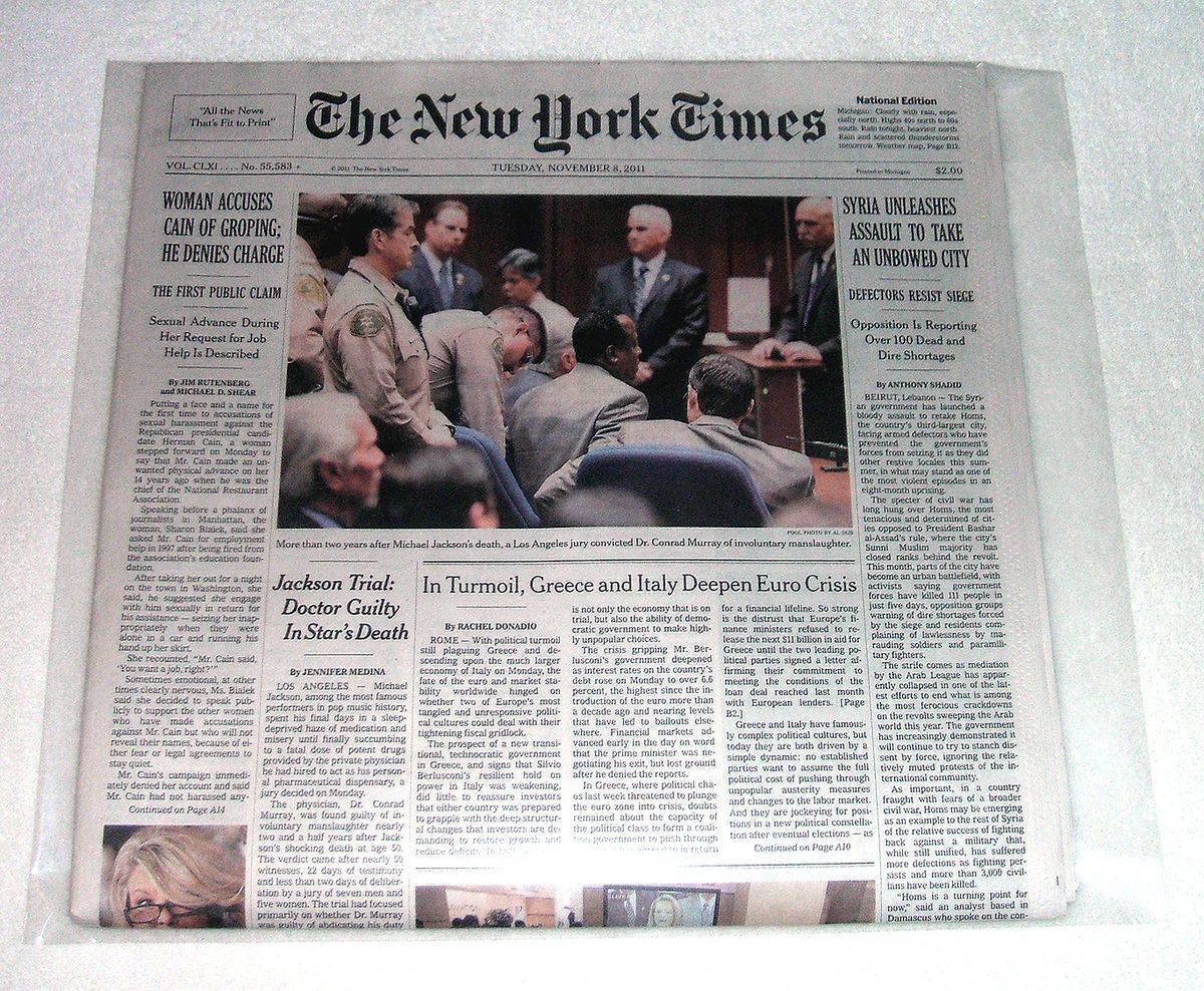 new NY Times Dr Conrad Murray Guilty Verdict Michael Jackson Trial